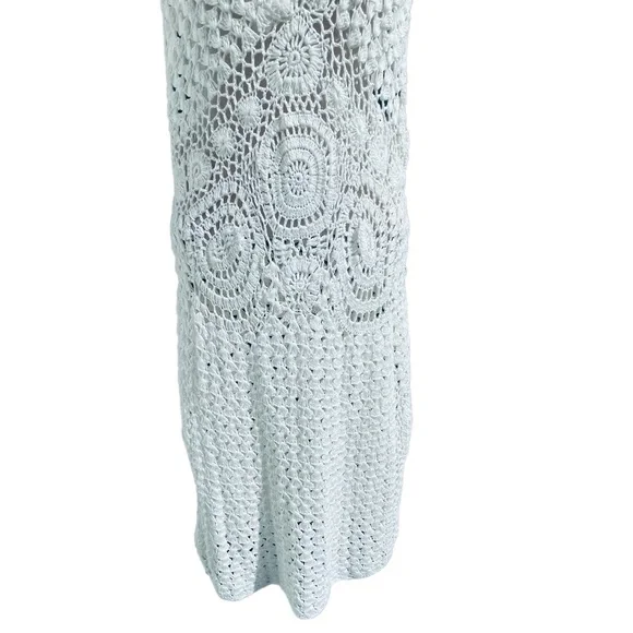 ✌🏻sold✌🏻FLOOK. Crochet Boho Cover Up Dress Size Medium Short Mini - Picture 9 of 15
